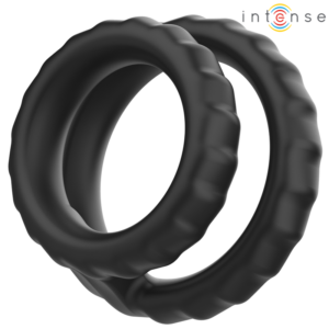 Intense For Him-Dewey Doppel-Penisring aus Silikon Schwarz Modell 2