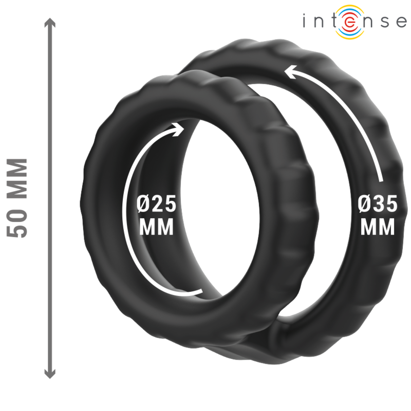 Intense For Him-Dewey Penisring Double Silikon Schwarz Model 2 · Sextoys (Bild 3)