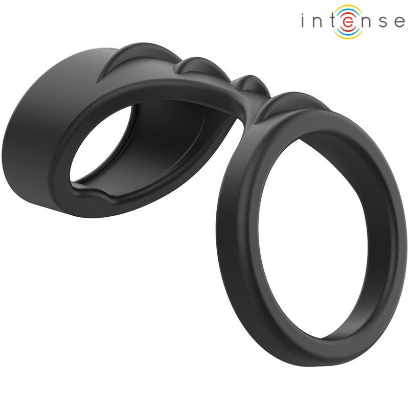 Intense For Him-Theo Doppel-Penisring aus Silikon Schwarz