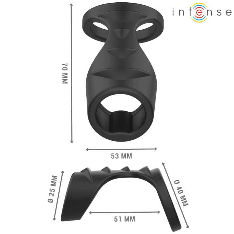 Intense For Him-Theo Double Ring aus Silikon für Schwarz Penis · Sextoys (Bild 6)
