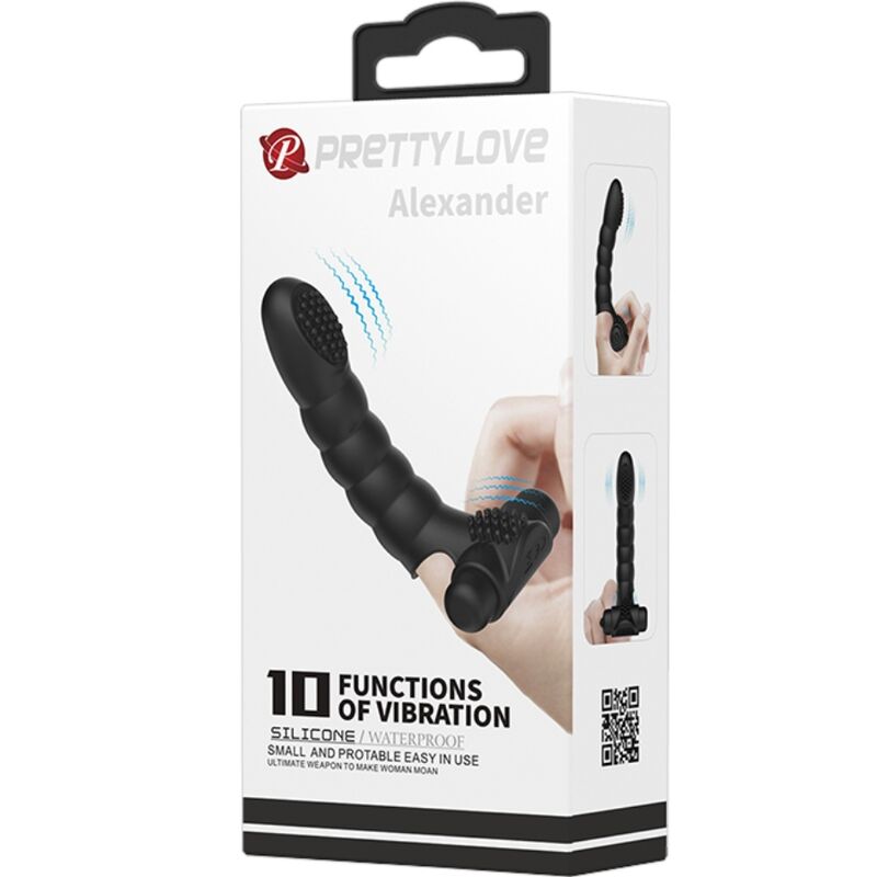 Fun Toys-Alexander Vibrator Finger 10 Schwarz-Silikon-Schwingungen · Vibratoren (Bild 3)