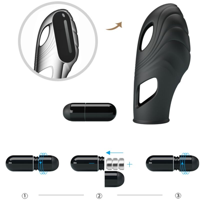 Fun Toys-Lich Vibrator für Finger in Silikon, Schwarz · Vibratoren (Bild 2)
