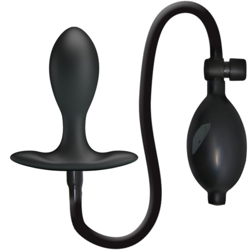 Anal Toys-Aufblasbarer Analplug Schwarz-Silikon, wasserdicht