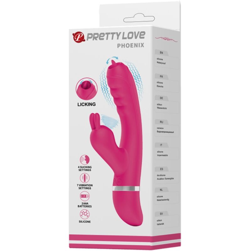 High Tech-Phoenix Rabbit Vibrator Multifunktion Rosa-Silikon, 7 · Vibratoren (Bild 2)