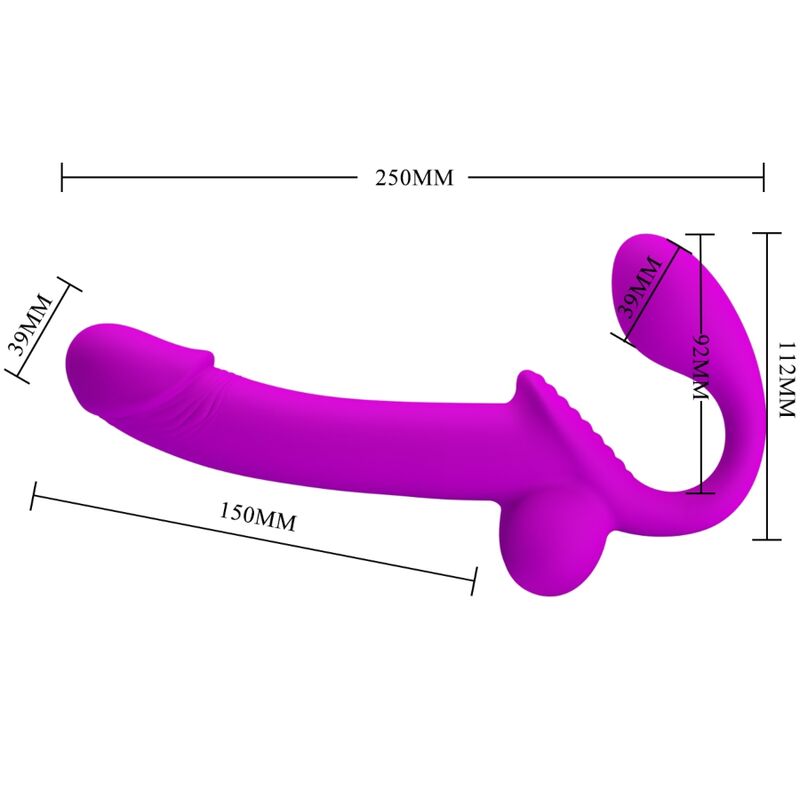 High Tech-Kelpie Double Strap-on Stimulator Lila-Silikon, Wasserdicht · Vibratoren (Bild 4)