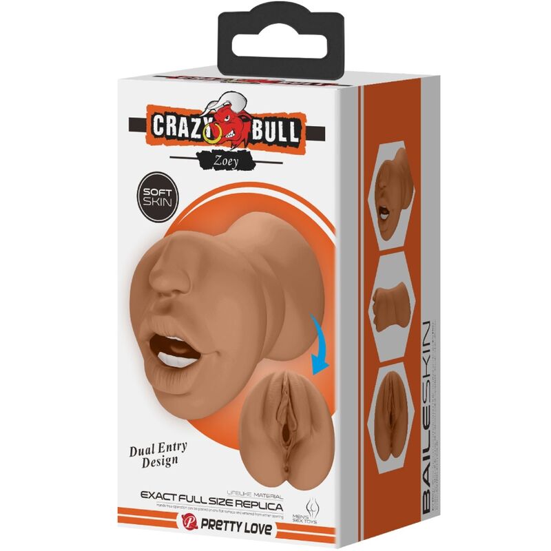 Crazy Bull-Zoey Masturbator Doppel Mund & Vagina Flesh-TPR · Sextoys (Bild 4)