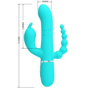 High Tech-Cammy 4 in 1 Triple Rabbit Vibrator Blau-Silikon · Vibratoren (Bild 3)