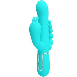 High Tech-Cammy 4-in-1 Triple Rabbit Vibrator Blau-Silikon