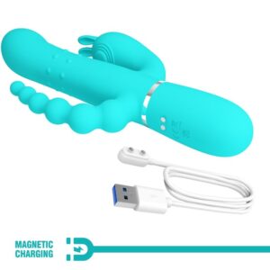 High Tech-Cammy 4 in 1 Triple Rabbit Vibrator Blau-Silikon · Vibratoren (Bild 6)