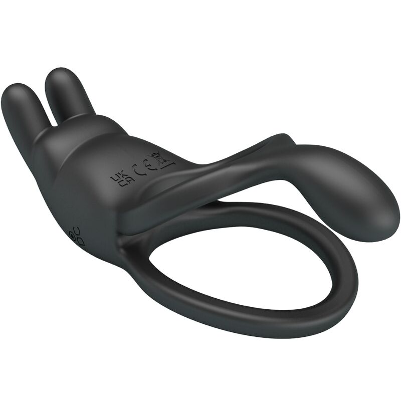 For Him-Seth Vibrationsring Double Kaninchen 7 Schwarz-Silikon Vibrationen · Sextoys (Bild 4)
