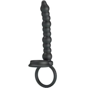 For Him-Dillion Penisring mit doppelter Penetration, Schwarz-Silikon · Sextoys (Bild 2)