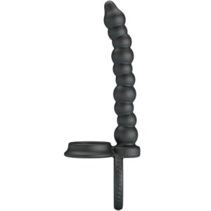 For Him-Dillion Penisring mit doppelter Penetration, Schwarz-Silikon · Sextoys