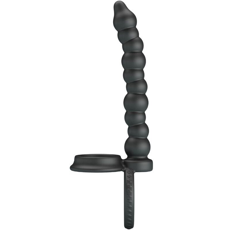 For Him-Dillion Penisring mit doppelter Penetration, Schwarz-Silikon · Sextoys