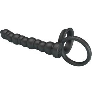 For Him-Dillion Penisring mit doppelter Penetration, Schwarz-Silikon · Sextoys (Bild 3)