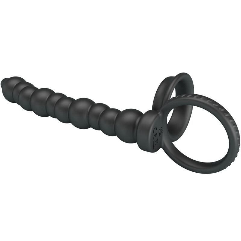 For Him-Dillion Penisring mit doppelter Penetration, Schwarz-Silikon · Sextoys (Bild 3)