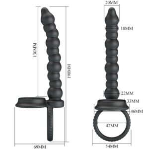 For Him-Dillion Penisring mit doppelter Penetration, Schwarz-Silikon · Sextoys (Bild 4)