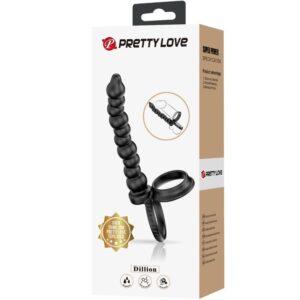 For Him-Dillion Penisring mit doppelter Penetration, Schwarz-Silikon · Sextoys (Bild 5)