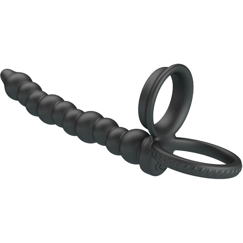 For Him-Dillion Penisring mit doppelter Penetration, Schwarz-Silikon · Sextoys (Bild 6)