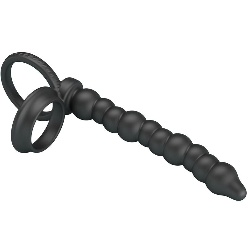 For Him-Dillion Penisring mit doppelter Penetration, Schwarz-Silikon · Sextoys (Bild 7)