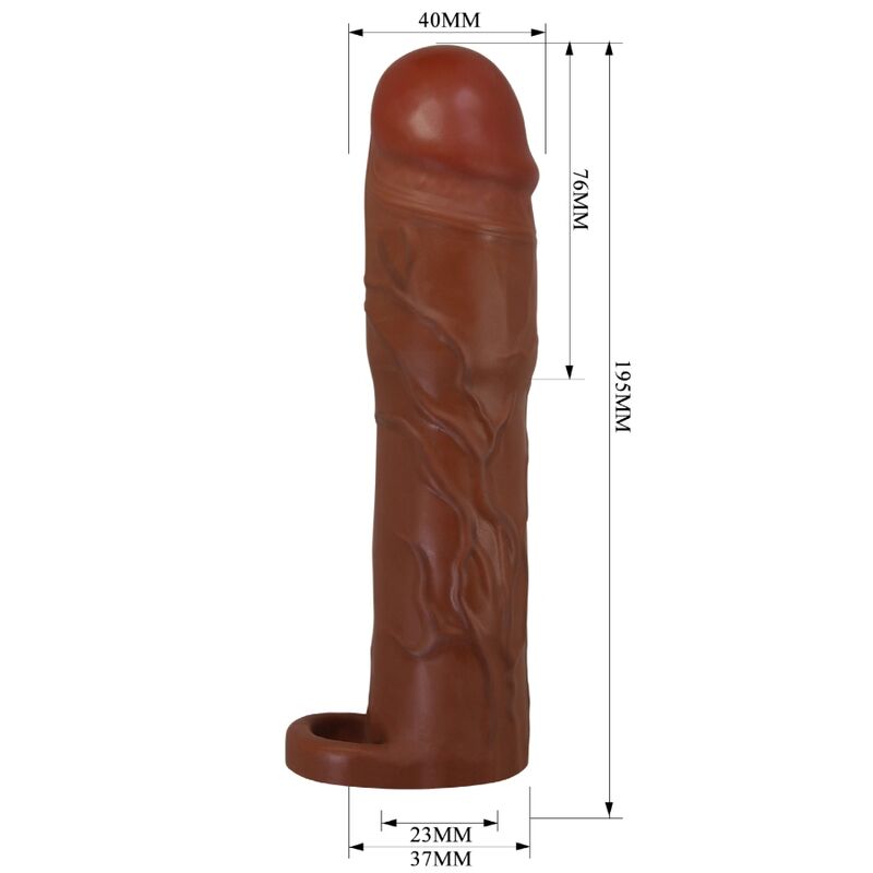 For Him-Himbeere Penishülle mit Verlängerung 7,6 cm Mulatto-TPR · Sextoys (Bild 6)