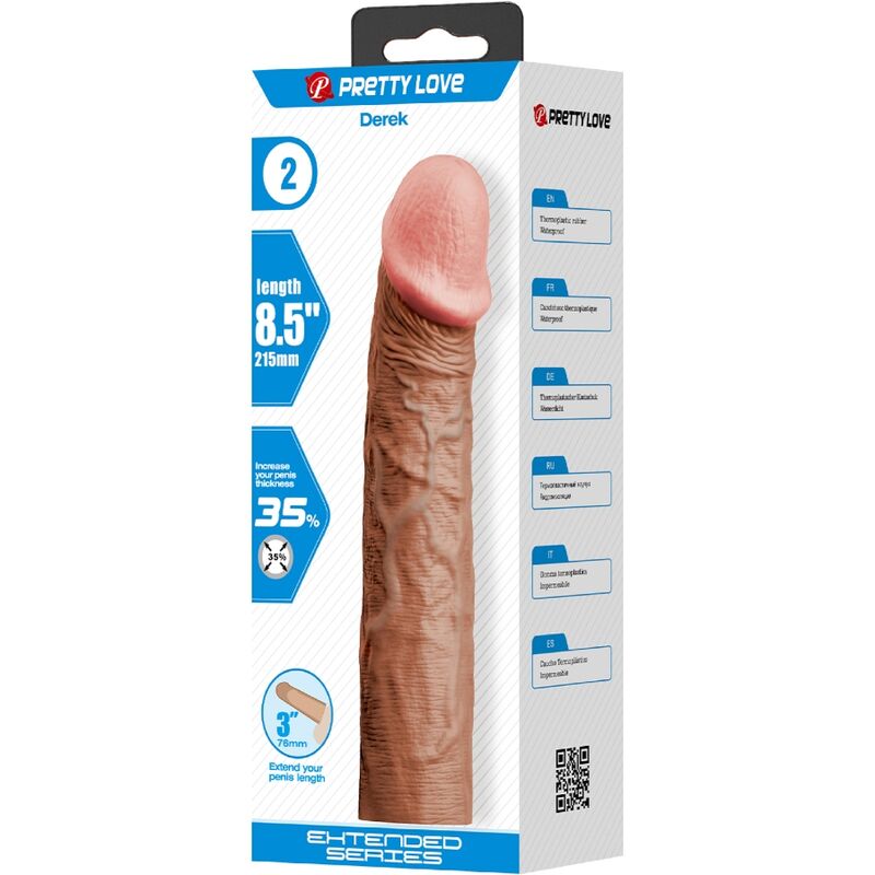 For Him-Derek Penishülle mit Erweiterung 7.6 cm Mulatto-TPR · Sextoys (Bild 3)