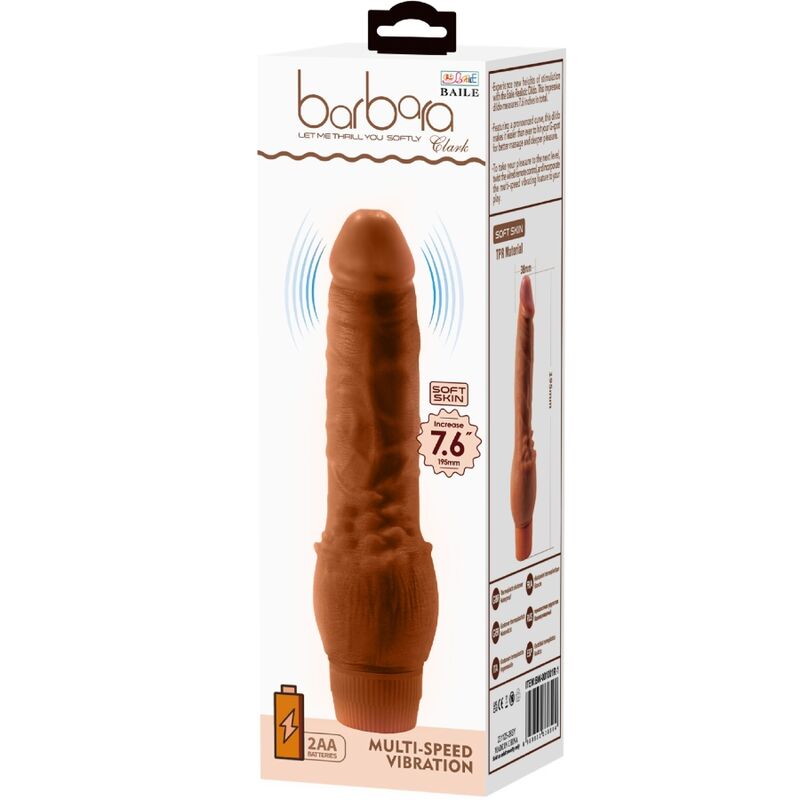 Baile-Barbara Realistic Vibrator 19.5 cm Mulatto-TPR · Vibratoren (Bild 4)