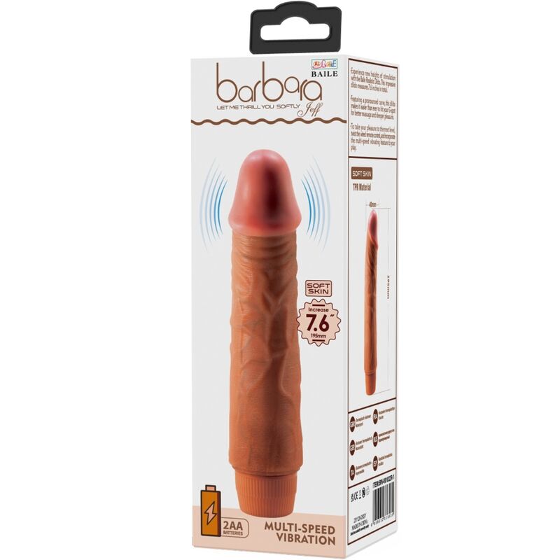 Baile-Jeff Realistic Vibrator 19.5 cm Mulatto-TPR · Vibratoren (Bild 6)