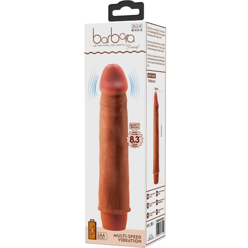 Baile-Dwarf Vibrator Realistisch 21 cm Mulatto-TPR · Vibratoren (Bild 6)