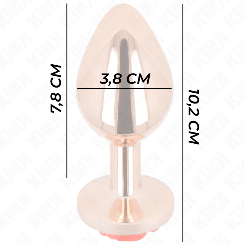 Kink Pleasure Plugs-Analplug Pink Gold mit Rosa Rot, L-Metal · BDSM-Zubehör (Bild 4)