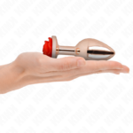 Kink Pleasure Plugs-Analplug Pink Gold mit Rosa Rot, L-Metal · BDSM-Zubehör