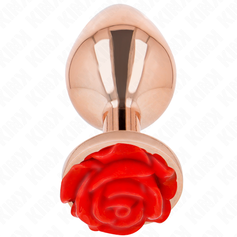 Kink Pleasure Plugs-Analplug Pink Gold mit Rosa Rot, L-Metal · BDSM-Zubehör (Bild 2)