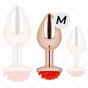 Kink Pleasure Plugs-Rosa Gold Analplug mit Rosa Rot, M-Metal · BDSM-Zubehör (Bild 3)