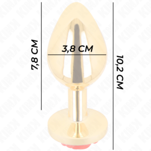 Kink Pleasure Plugs-Analplug Gold Rosa mit Rosa Rot – Size · BDSM-Zubehör (Bild 3)