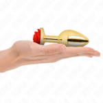 Kink Pleasure Plugs-Analplug Gold Rosa mit Rosa Rot – Size · BDSM-Zubehör