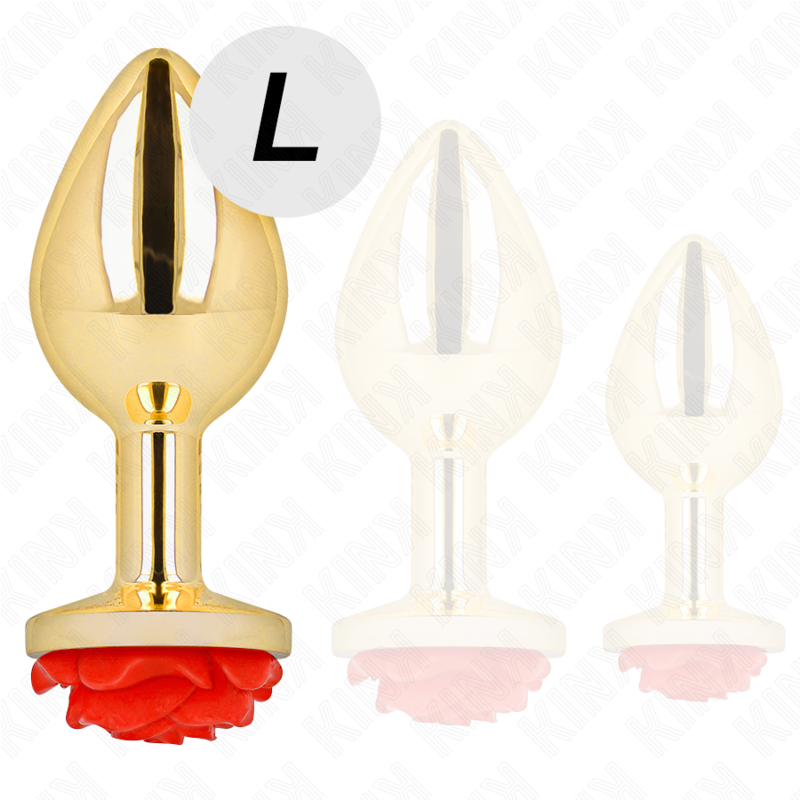 Kink Pleasure Plugs-Analplug Gold Rosa mit Rosa Rot – Size · BDSM-Zubehör (Bild 2)