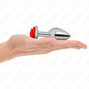 Kink Pleasure Plugs-Analplug Rose Rot Größe M-Metall, wasserdicht