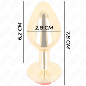Kink Pleasure Plugs-Analplug Gold mit Rosa Rot, Abmessungen · BDSM-Zubehör (Bild 4)