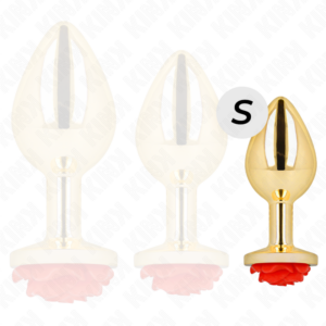 Kink Pleasure Plugs-Analplug Gold mit Rosa Rot, Abmessungen · BDSM-Zubehör (Bild 3)