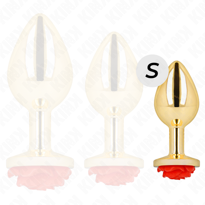 Kink Pleasure Plugs-Analplug Gold mit Rosa Rot, Abmessungen · BDSM-Zubehör (Bild 3)