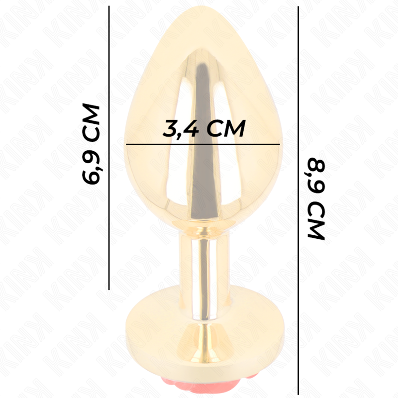 Kink Pleasure Plugs-Analplug Gold mit Rosa Rot – M-Metal · BDSM-Zubehör (Bild 3)