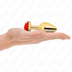 Kink Pleasure Plugs-Analplug Gold mit Rosa Rot – M-Metal · BDSM-Zubehör