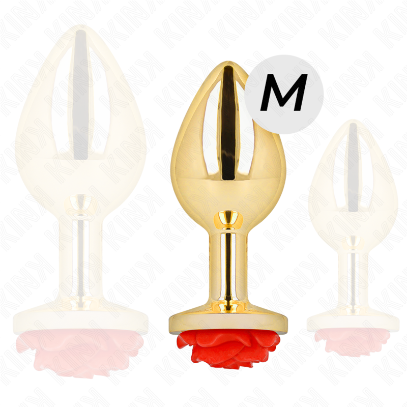 Kink Pleasure Plugs-Analplug Gold mit Rosa Rot – M-Metal · BDSM-Zubehör (Bild 4)
