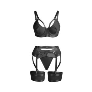 Subblime Sets-955236 Set Bondage Schwarz mit BH und Strumpfband S/M · Spicy Dessous & Bodystockings (Bild 4)
