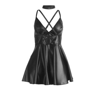 Subblime Dresses-955380 Schwarz Leder Nachlässigkeit Pu mit Gurten · Spicy Dessous & Bodystockings (Bild 6)