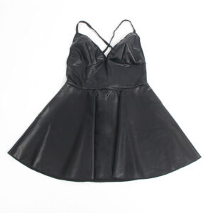 Subblime Dresses-955380 Schwarz Leder Nachlässigkeit Pu mit Gurten · Spicy Dessous & Bodystockings (Bild 7)
