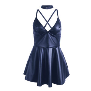 Subblime Dresses-955427 Kleid mit Hosenträgern aus Leder Blau L/XL · Spicy Dessous & Bodystockings (Bild 5)