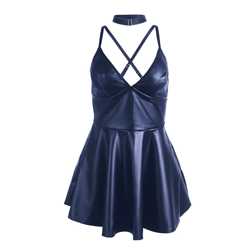 Subblime Dresses-955427 Kleid mit Hosenträgern aus Leder Blau L/XL · Spicy Dessous & Bodystockings (Bild 5)