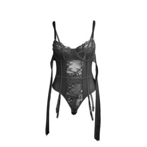 Subblime Bodies-955502 Bodysuit in Spitze mit Seilen und Strumpfwaren · Sexy Damen-Dessous (Bild 4)