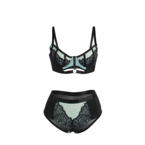 Subblime Sets-955564 Set BH mit Reißverschluss im Netz und Leder · Spicy Dessous & Bodystockings (Bild 9)