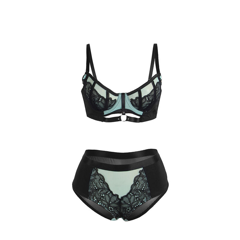 Subblime Sets-955564 Set BH mit Reißverschluss im Netz und Leder · Spicy Dessous & Bodystockings (Bild 9)
